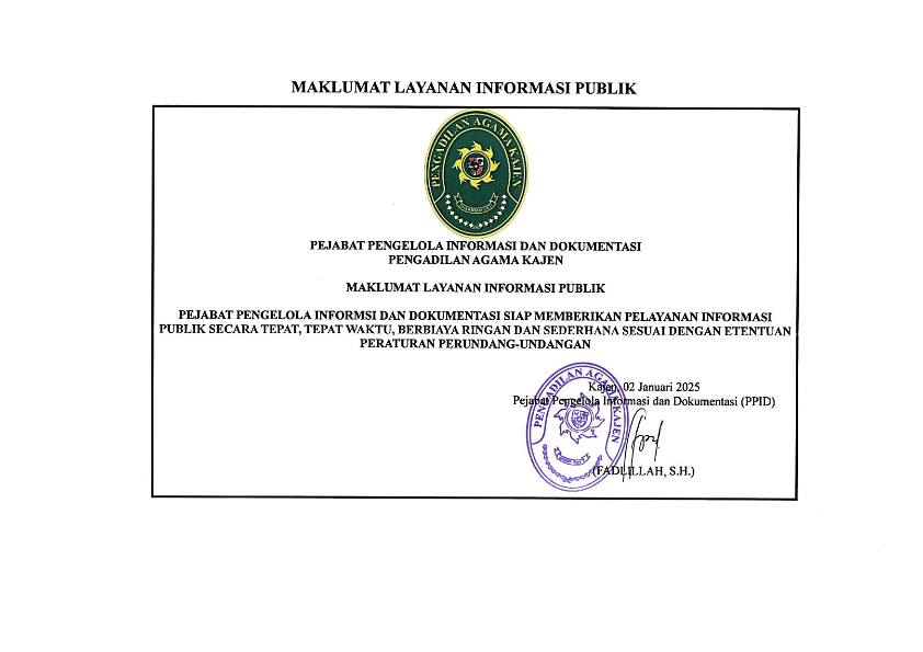 MAKLUMAT LAYANAN INFORMASI 001