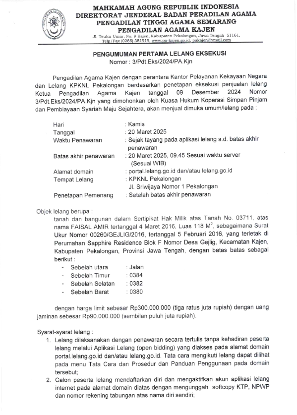 pengumuman ke 1 001